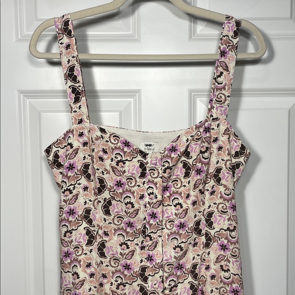 Evereve x Z Supply Angel Eyes Toile Midi Dress Large Floral Buttons Pockets - Picture 3 of 14
